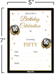 50 Year Old Birthday Invitations with Envelopes (30 Count)