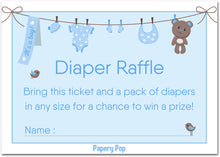 50 Diaper Raffle Tickets for Baby Shower Boy (50 Pack) - Bring a Pack of Diapers to Win a Prize