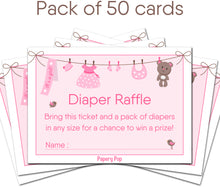 50 Diaper Raffle Tickets for Baby Shower Girl (50 Pack) - Bring a Pack of Diapers to Win a Prize