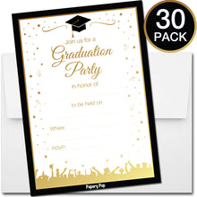 30 Graduation Party Invitations with Envelopes - Grad Celebration Announcement Cards