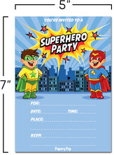 30 Superhero Birthday Invitations with Envelopes - Kids Birthday Party Invitations for Boys