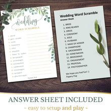Bridal Shower Games - Set of 5 Activities for 25 Guests - Double Sided Cards - Wedding Shower Games - Eucalyptus