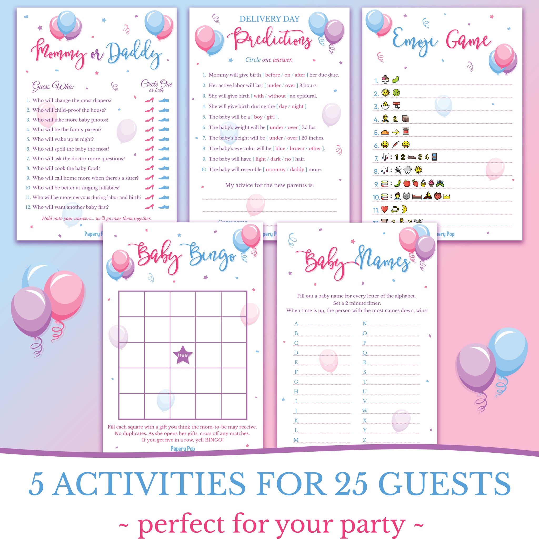 Gender reveal baby games, guess who mommy and daddy baby game