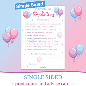 Gender Reveal Games - Set of 5 Activities for 50 Guests - Double Sided Cards