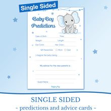 Baby Shower Games for Boys - Set of 5 Activities for 25 Guests - Double Sided Cards - Elephant
