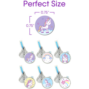 Unicorn Stickers (Pack of 324) - Birthday Party Labels Favor Decorations Supplies - Boy or Girl - Magical Stars Unicorns