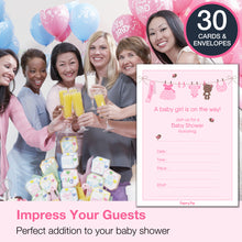 30 Baby Girl Shower Invitations with Envelopes - Fill In Style