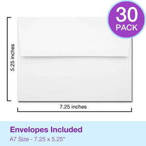 30 Birthday Invitations with Envelopes - Kids Magical Birthday Party Invitations for Girls - Gymnastics - Bounce House - Trampoline
