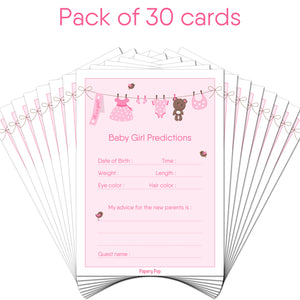 30 Baby Shower Prediction and Advice Cards for the Baby Girl