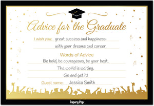 Graduation Advice Cards for The Graduate (50 Pack) - Graduation Party Games Ideas Activities Supplies - Grad Celebration - High School or College
