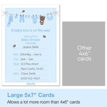 30 Baby Boy Shower Invitations with Envelopes - Fill In Style