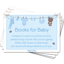 50 Books for Baby Shower Request Cards for Boy (50 Pack) - Bring a Book Instead of a Card