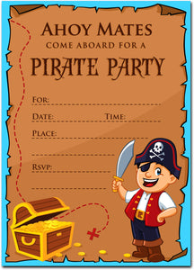 30 Pirate Birthday Invitations with Envelopes - Kids Birthday Party Invitations for Boys or Girls